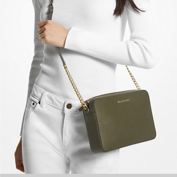 MICHAEL KORS LARGE EW CROSSBODY BAG & SMALL TOP ZIP COINPOUCH OLIVE COLOR - Picture 8 of 16